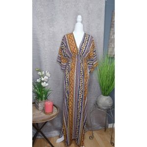 Brown,blue maxi dress 🌾